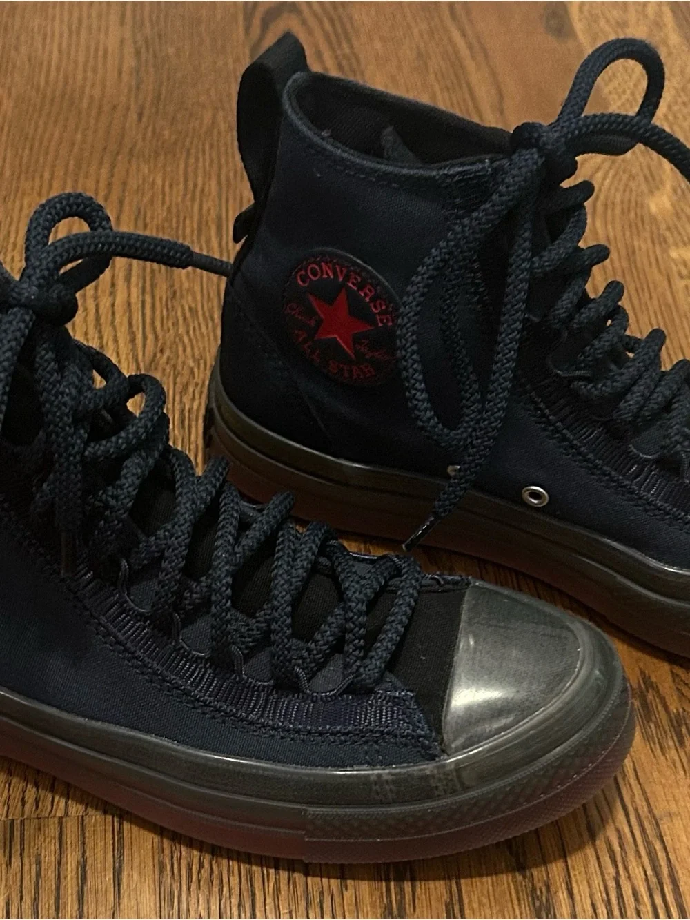 Men's Navy High-Top Sneakers with Red Gradient Sole exclusive authentic